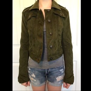 BCBGMaxAzria Cropped green jacket